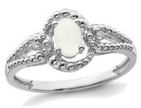 3/10 Carat (ctw) Opal Lab Created Sterling Silver Ring